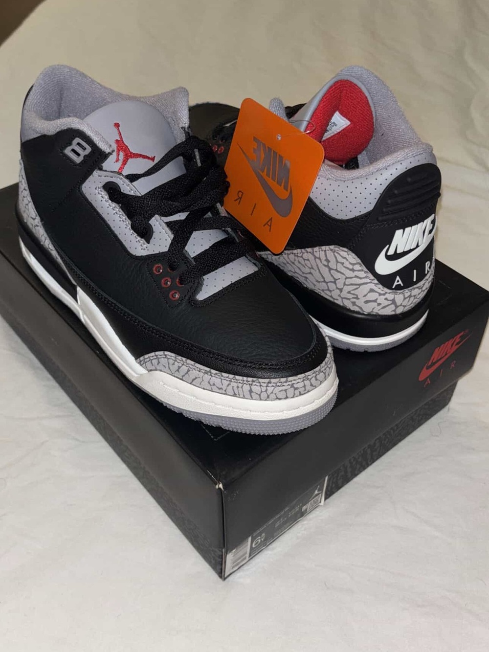 Nike Air Jordan 3 Black/Gray/White/Red Retro Sneakers
